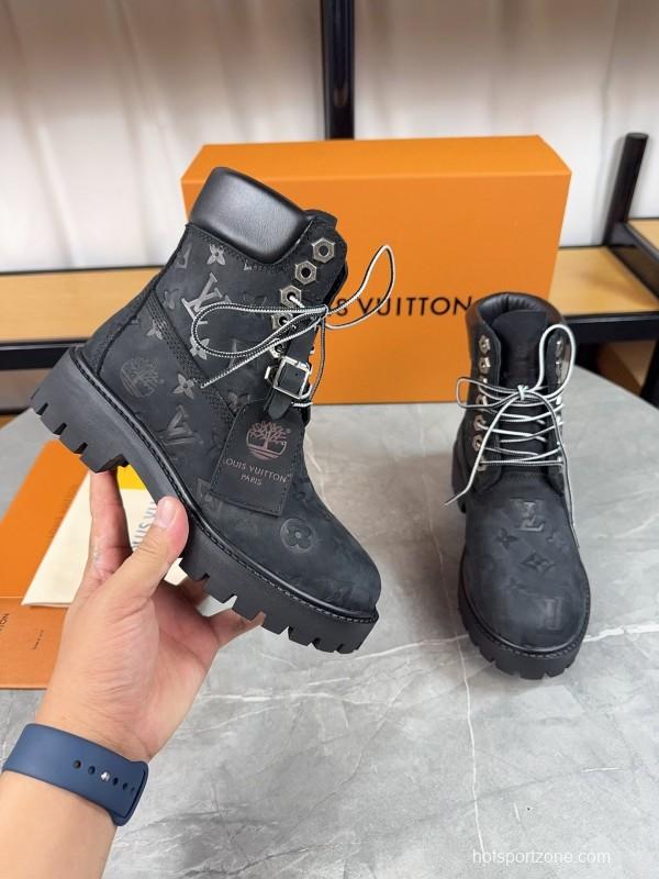 Timberland x LV Monogram Ankle Boots Waterproof Suede - LY00380