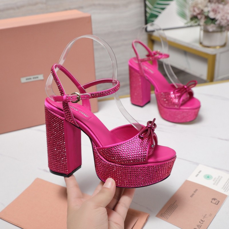 MIUMIU Bling Crystal Sandals with Swarovski Elements - KFY00340
