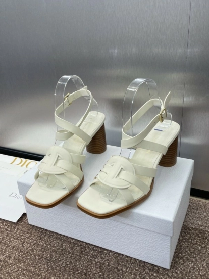 Dior D-Club Spring Summer New Jelly Color Hollow Layered Cross Strap High Heel Women Shoes - KFY00290