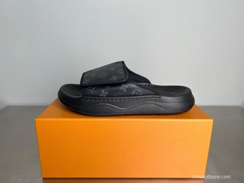 Louis Vuitton Miami Mule Slip-On Sandals with Hook-and-Loop Fastener - YC