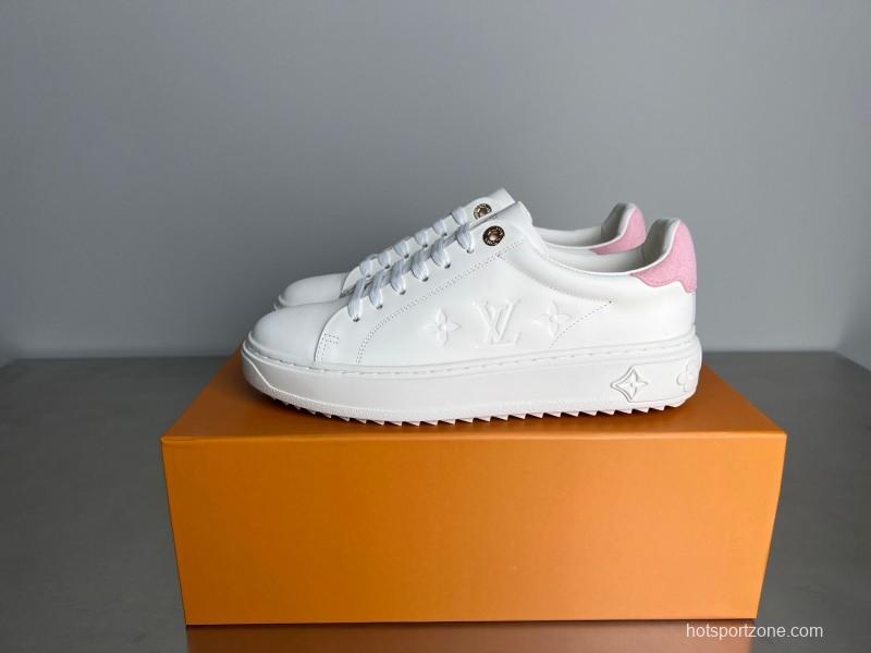 Louis Vuitton Takashi Murakami Time Out Cherry Blossom Leather Flat Low-Top Sneakers - YC