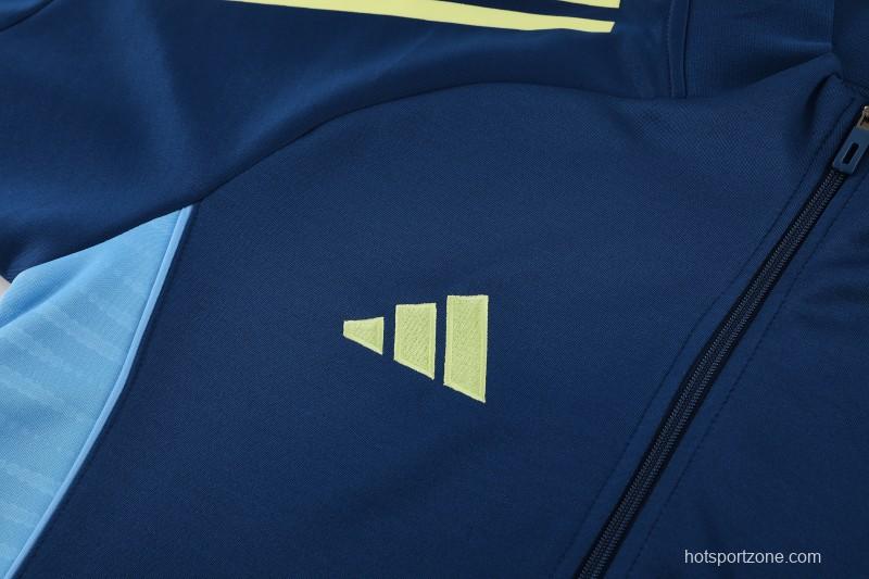 2025 Adidas Azure Blue Full Zipper Jacket+Long Pants