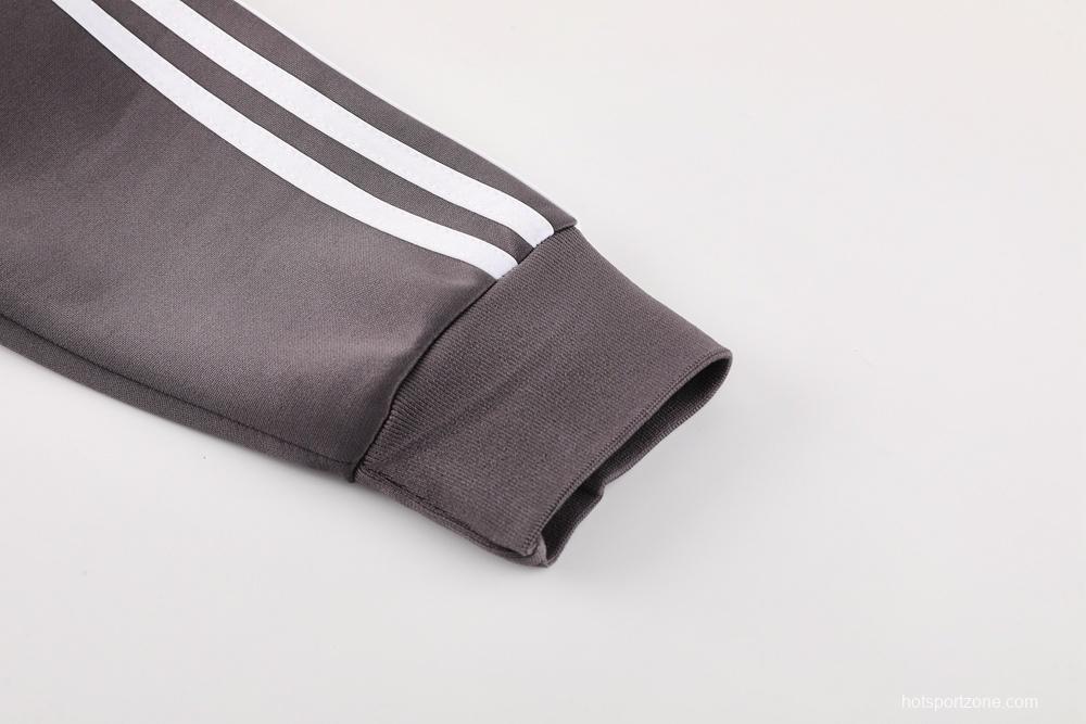 25/26 Real Madrid Light Grey Full Zipper Jacket+Long Pants