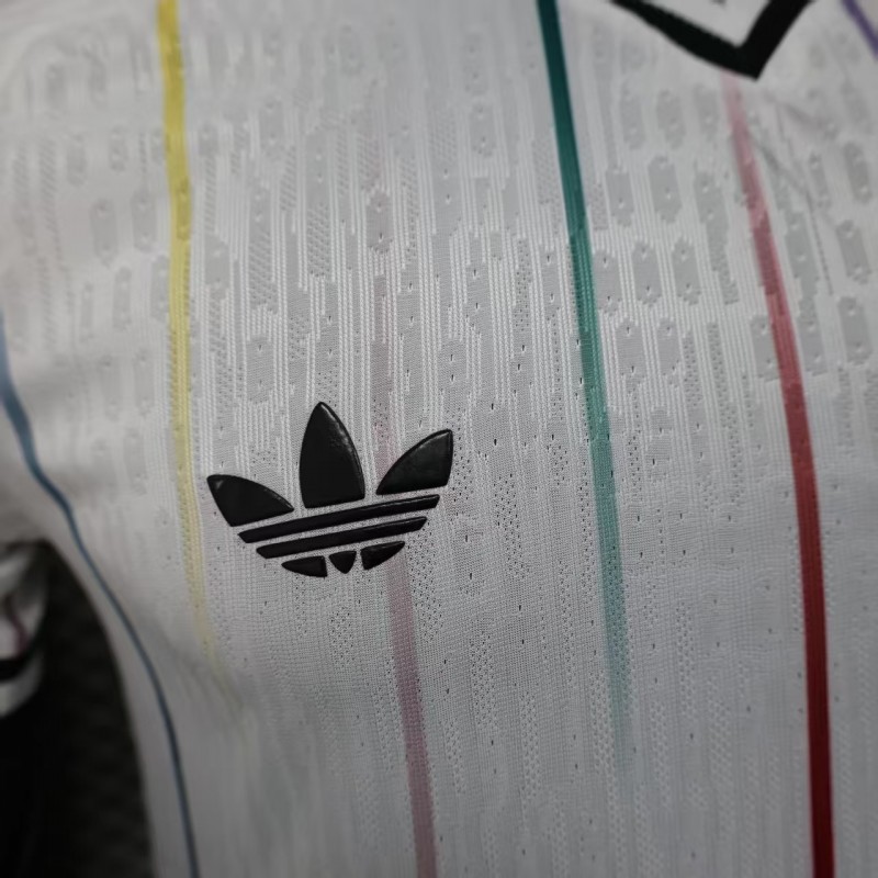 Player Version 2026 Japan Away White with Colorful Vertical Stripe Pattern Jersey