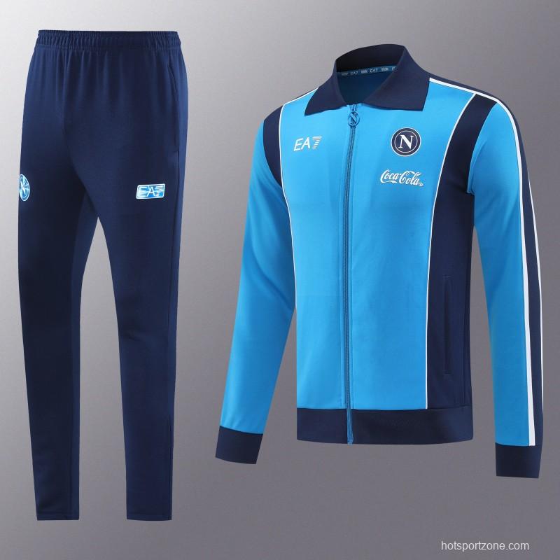 25/26 SSC Napoli Sky Blue Full zipper Jacket Tracksuit+ long pants