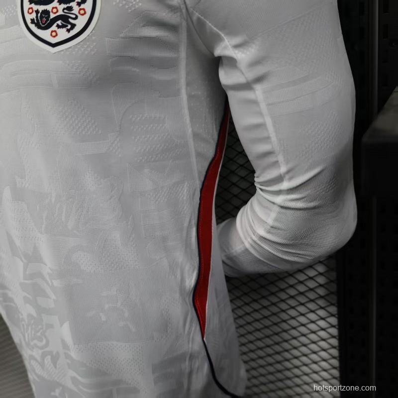 25/26 Player Version  England Home Long Sleeve Jersey