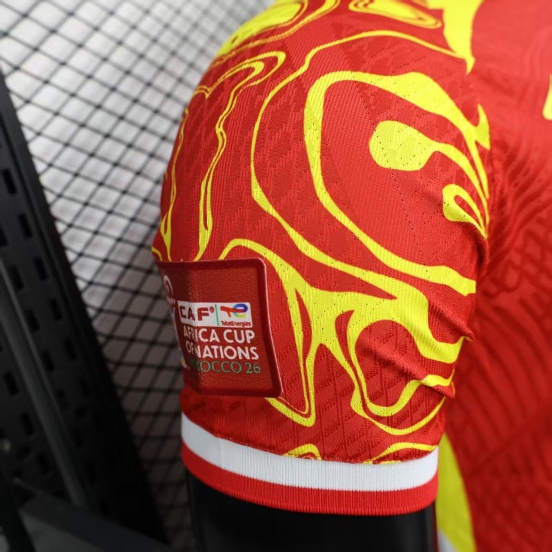 Player Version 2026 DR Congo Away Red Yellow Flame Jersey