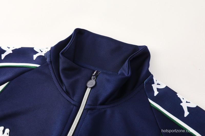 26/27 Real Betis x Kappa Navy Blue  Full Zipper Jacket Tracksuit + Long Pants