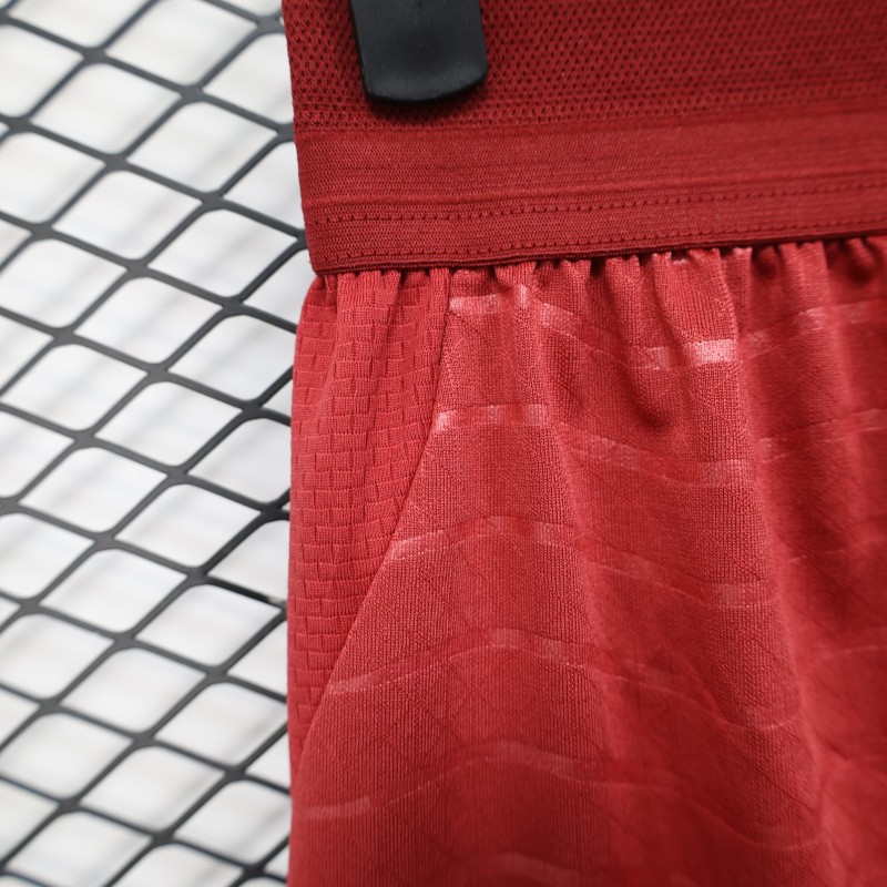 2026 Player Version Portugal Red with Wave Pattern Shorts