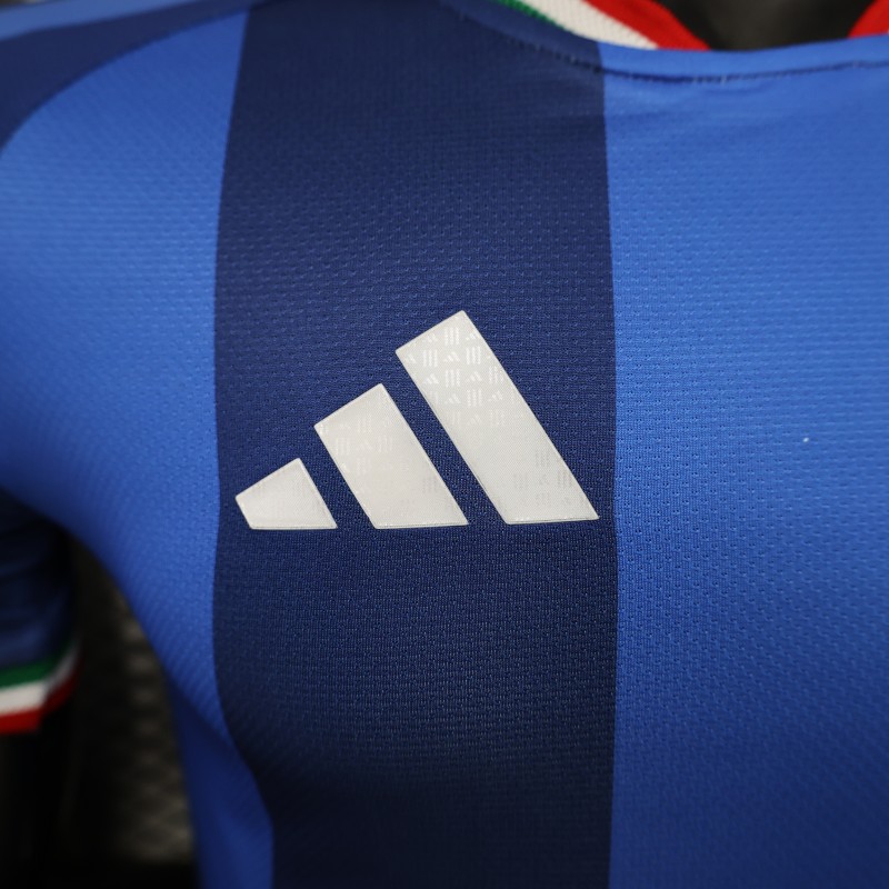 2026 Player Version Italy Blue with Tonal Vertical Stripes Jersey