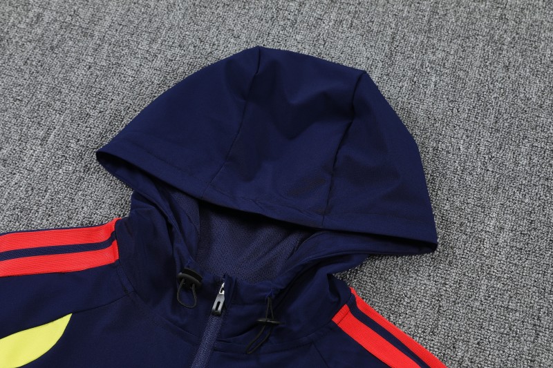 26/27 Colombia  Navy Blue Full Zipper Hooded Jacket Tracksuit + Long Pants