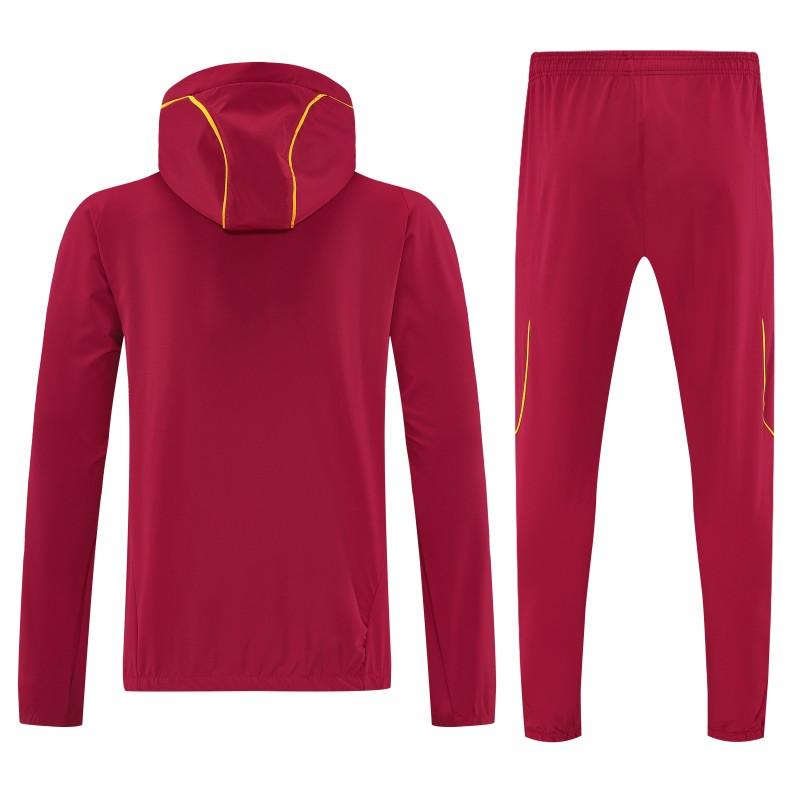 26/27 Adidas Red Full Zipper Hooded Jacket Tracksuit + Long Pants