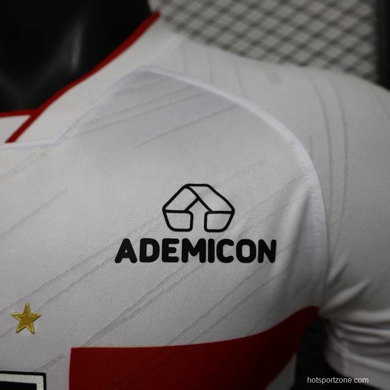 Player Version 26/27  São Paulo FC White with Red and Black Horizontal Stripes Jersey