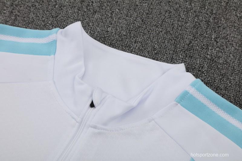 26/27 Argentina White Half Zipper Jacket  Tracksuit + Long Pants