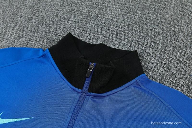 26/27 Inter Milan Blue Full Zipper Jacket Tracksuit + Black Long Pants