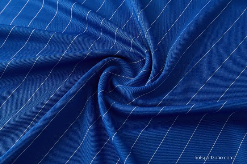 26/27 Chelsea FC  Blue  Stripes Short Sleeve+ White Soccer Shorts