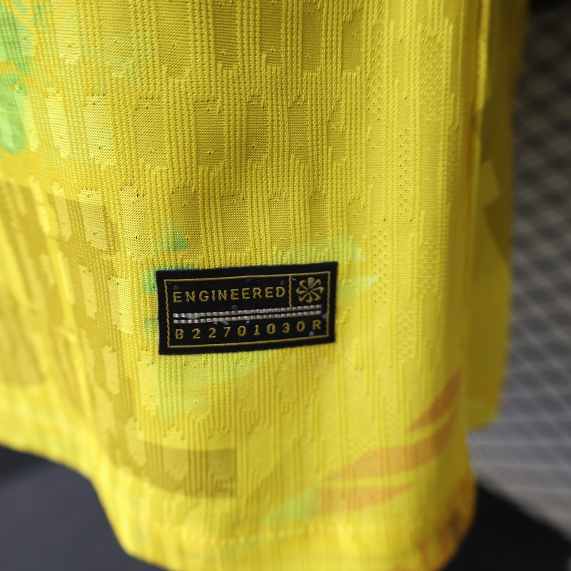 Player Version 2026 Brazil Yellow with Green Ink Splash Special Edition Home Jersey