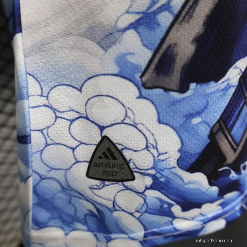 Player Version 2026 Japan Adidas Special Edition "Samurai Blue Dragon" Full Sublimation White Jersey