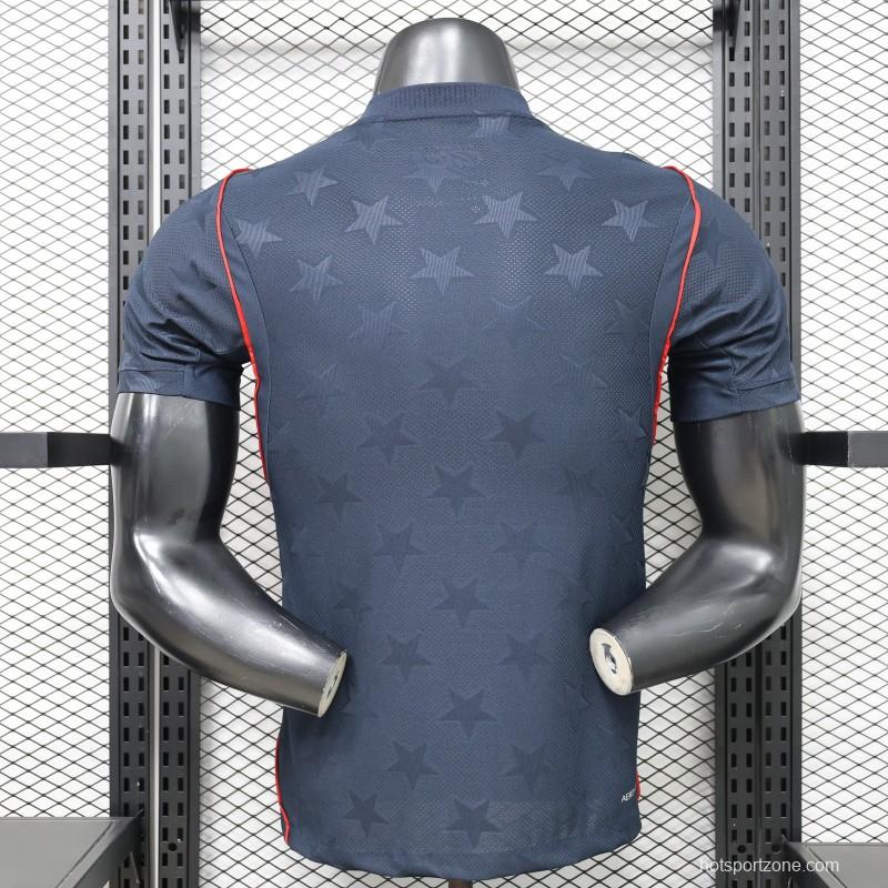 Player Version 2026 USA Navy Blue with All-Over Star Pattern Away Jersey