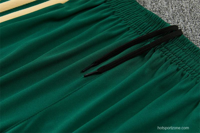 2026 Real Madrid Dark Green Camouflage  Half Zipper Jacket Tracksuit + Long Pants (Adidas)