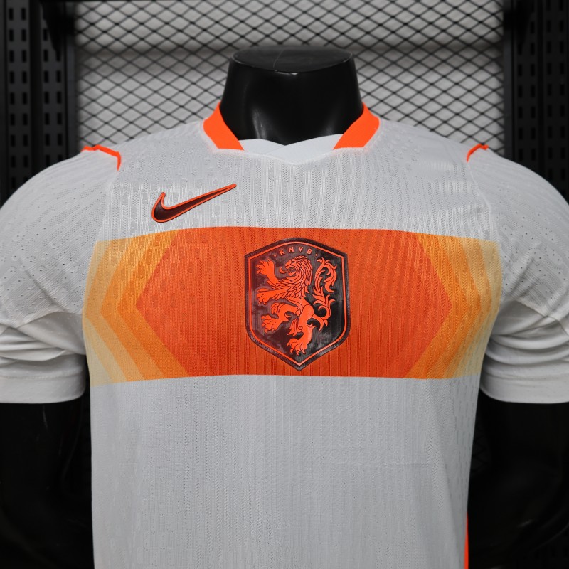 Player Version 2026 Netherlands  White with Orange  Away Jersey