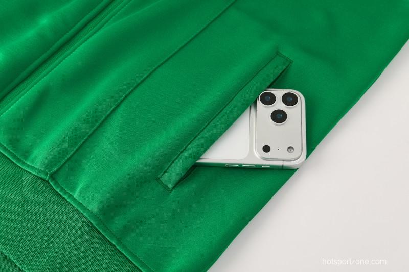 26/27 Adidas Originals Green  Full Zipper Jacket Tracksuit + Royal Blue  Long Pants