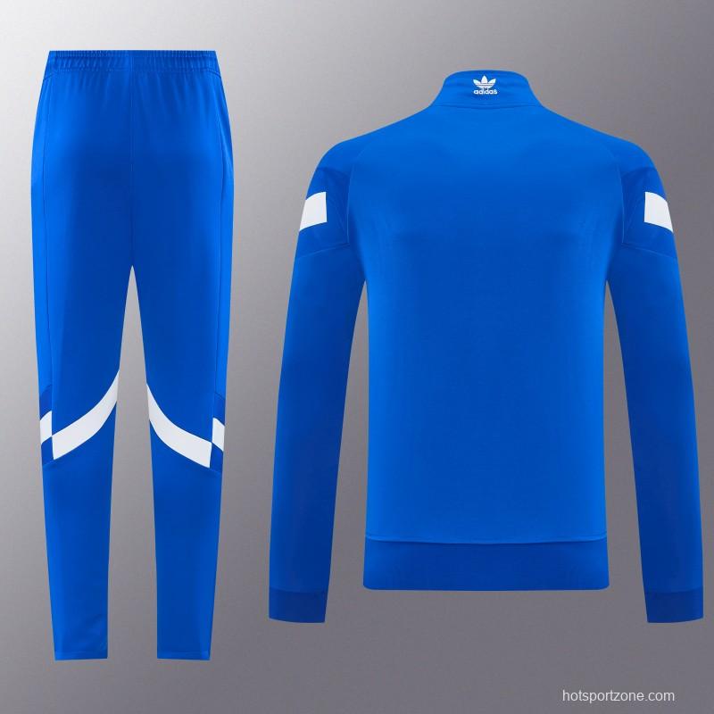 2026/27 Adidas Originals Blue Full Zipper Jacket Tracksuit + Long Pants