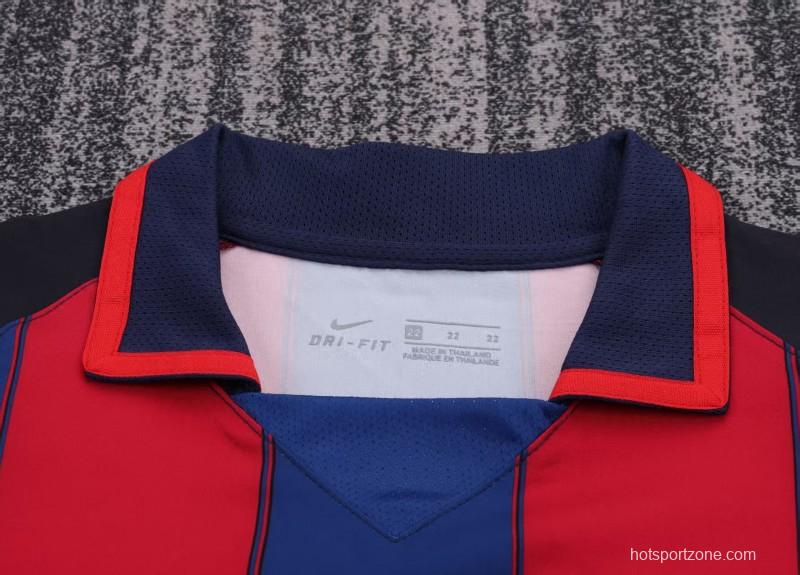 Retro Kids 03/04 Barcelona Red Blue Home Jersey