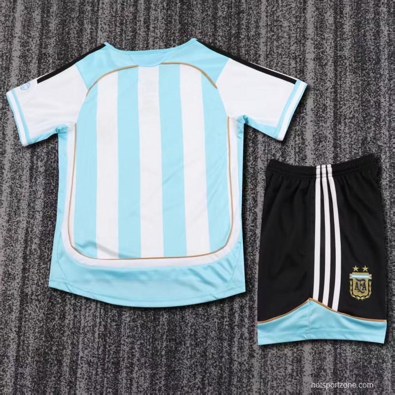 Retro Kids 2006 Argentina Home Jersey