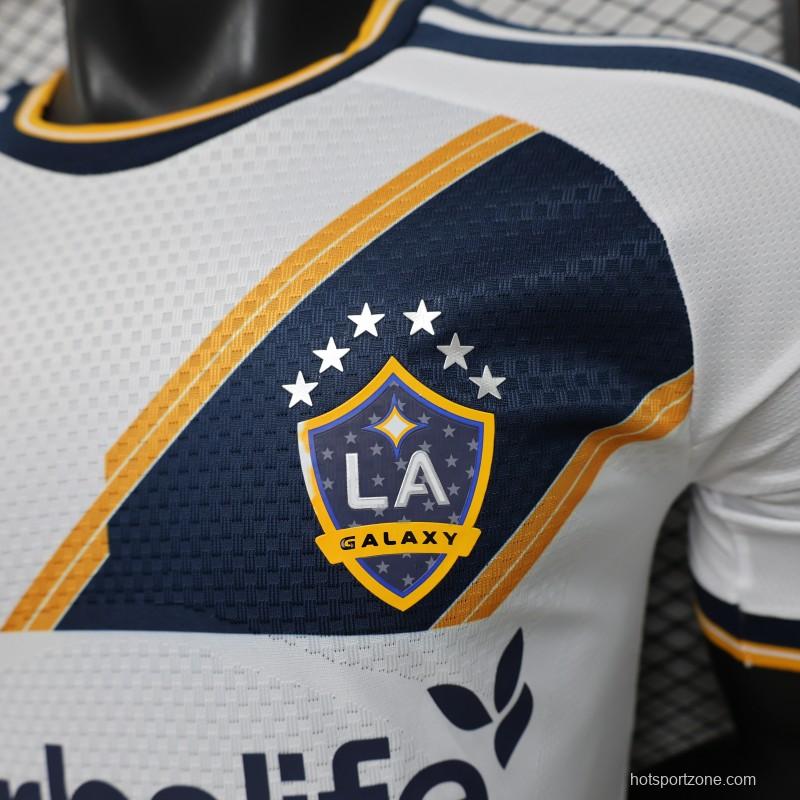 Player Version 2026 LA Galaxy Home White with  Gold Diagonal Sash Jersey