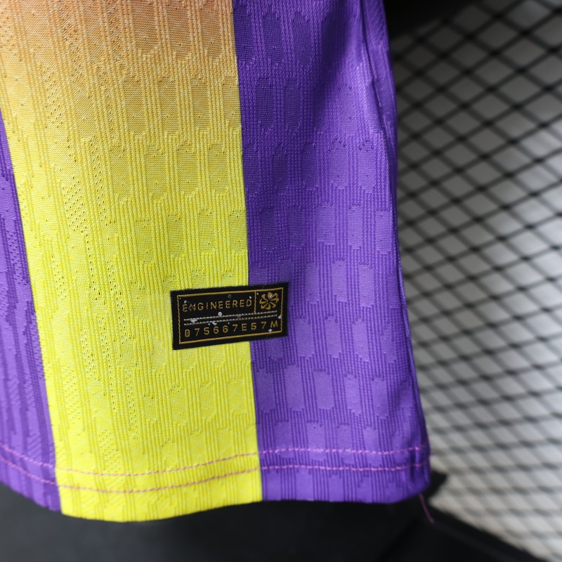 Player Version 26/27 FC Barcelona Third Purple Pink Yellow Stripe  Jersey