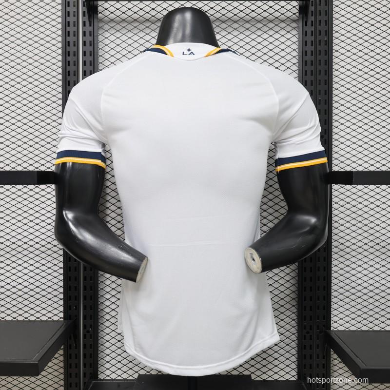 Player Version 2026 LA Galaxy Home White with  Gold Diagonal Sash Jersey