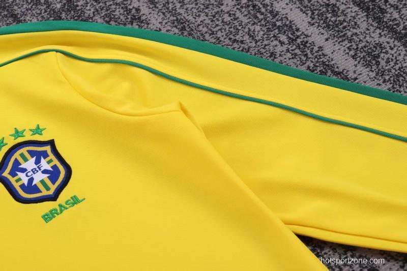 Retro 1998 Brazil Home Long Sleeve Jersey