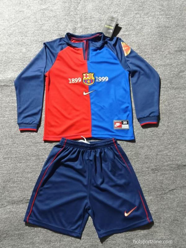Retro 1899/1999 Kids Barcelona Centennial Long Sleeve Jersey