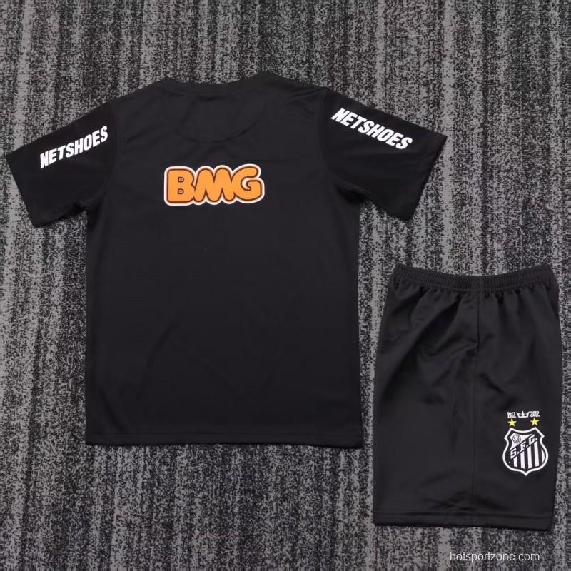 Retro Kids 12/13  Santos Black Jersey