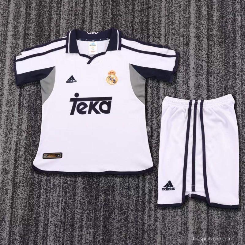 Retro Kids 00/01 Real Madrid Home Jersey