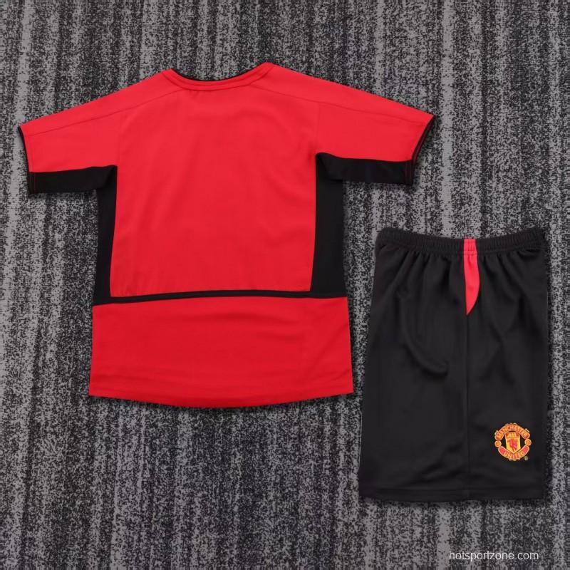 Retro Kids 02/04 Manchester United Home Jersey