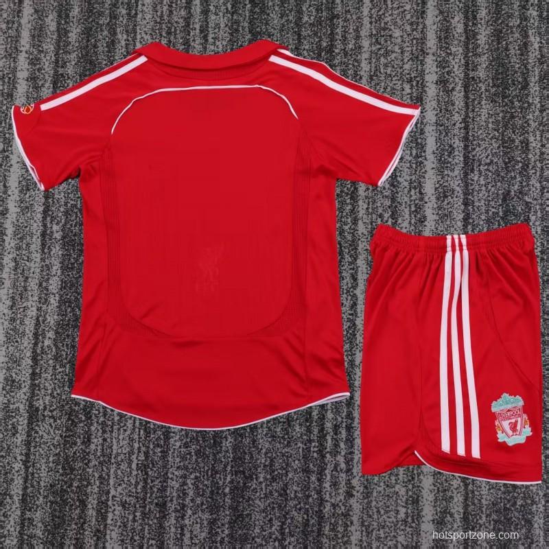 Retro Kids 06/08 Liverpool Red Home Jersey