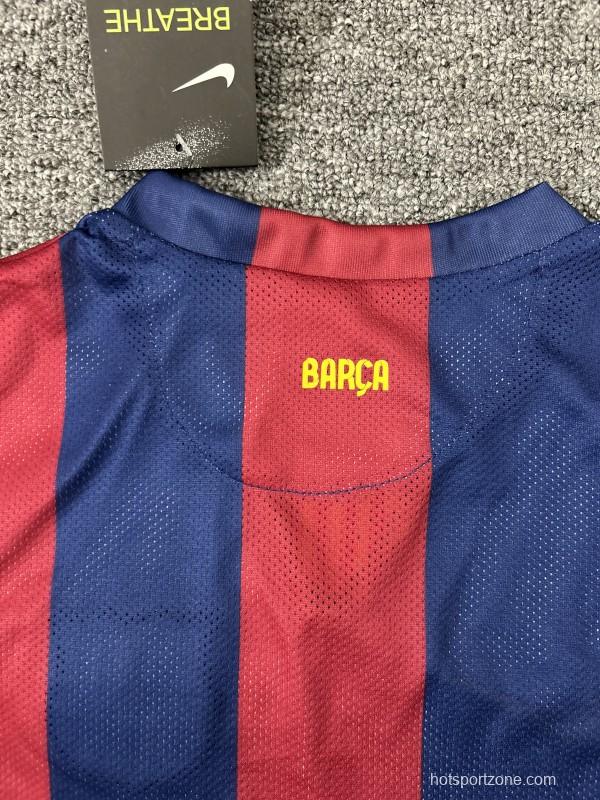 Retro Kids 14/15 Barcelona Home Long Sleeve Jersey