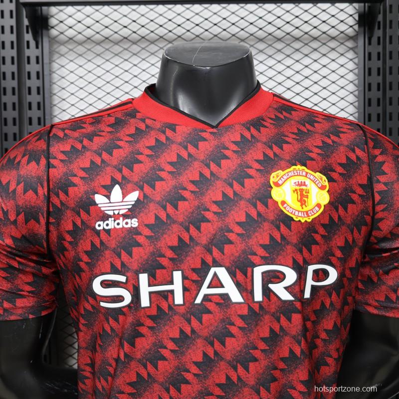Player Version  26/27 Manchester United  Home Red Vintage Remake   Jersey