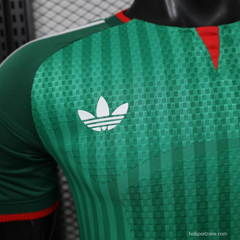 Player Version 26/27 Algeria Away Green with Tonal Vertical Stripe  Jersey