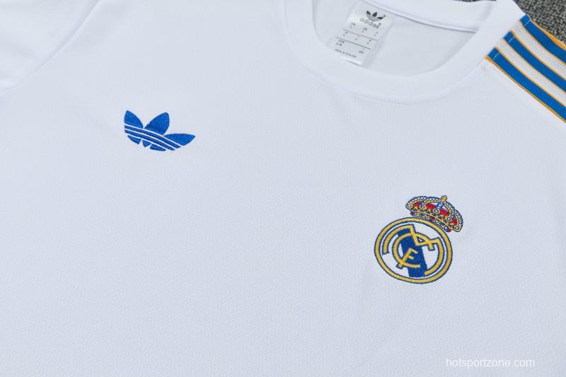 26/27 Real Madrid White Short Sleeve Tracksuit + Long Pants