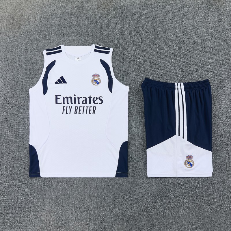 26/27 Real Madrid  White Sleeveless Vest Tracksuit + Short Pants