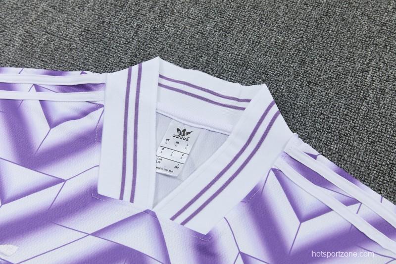 26/27 Real Madrid Purple Short Sleeve Tracksuit + Long Pants