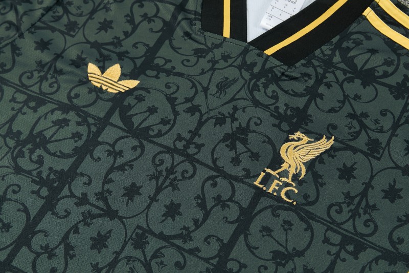26/27 Liverpool Dark Green  Short Sleeve Tracksuit +  Black Long Pants