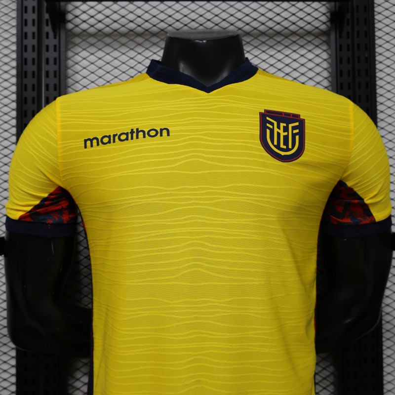 Player Version 2026 Ecuador Yellow with Tonal Wave  Home Jersey