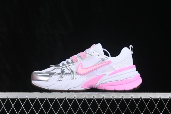 Nike V2K Run Retro Low-Top Running Shoes with Cushlon Foam and Anti-Slip Traction - FD0736-115