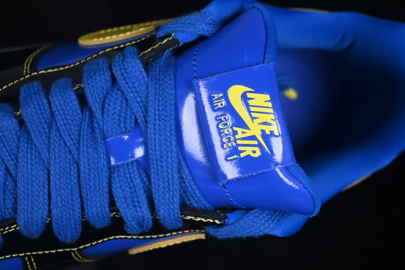 Nike Air Force 1 Low Central Cee Racer Blue Black Yellow Patent Leather Casual Sneakers - IQ1402-010