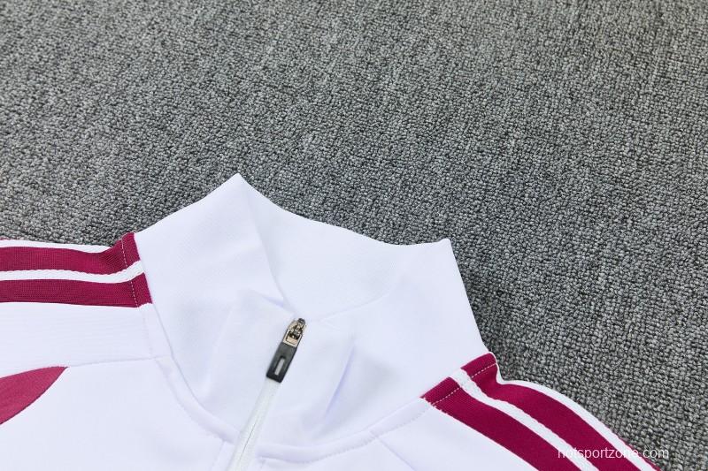 26/27 Real Madrid White & Dark Green Full Zipper Jacket Tracksuit + Long Pants
