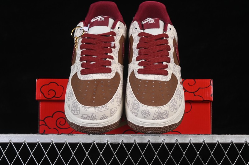Nike Air Force 1 '07 Low Year of the Horse Limited Edition White Brown Copper Coin Casual Skateboarding Shoes - DW8806-007